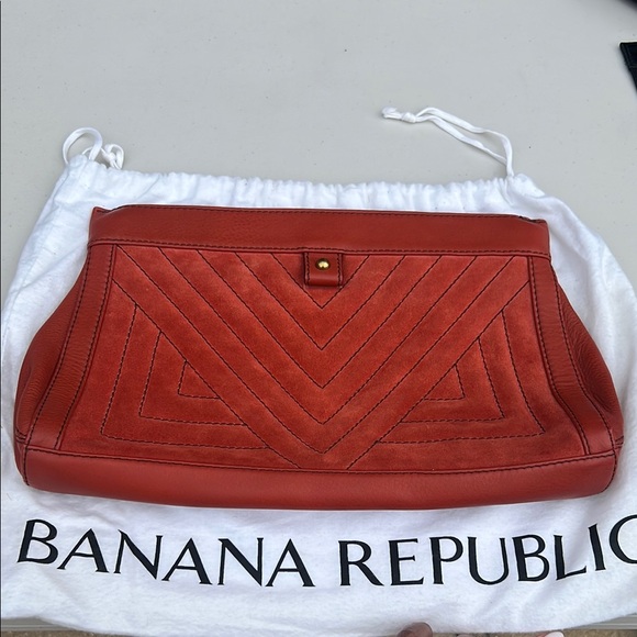 Banana Republic Handbags - Banana Republic Orange Clutch Bag